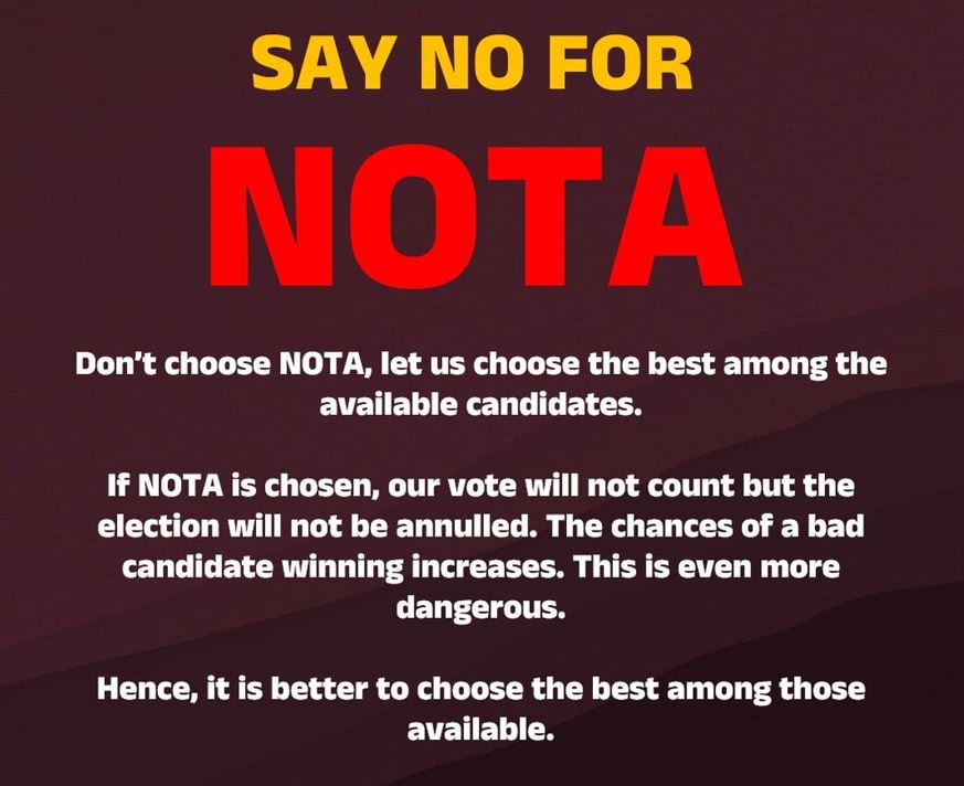 Ashutosh Singh, MLA candidate from Hajipur for Assembly election of 2025 says strongly advocates against the use of NOTA in voting.